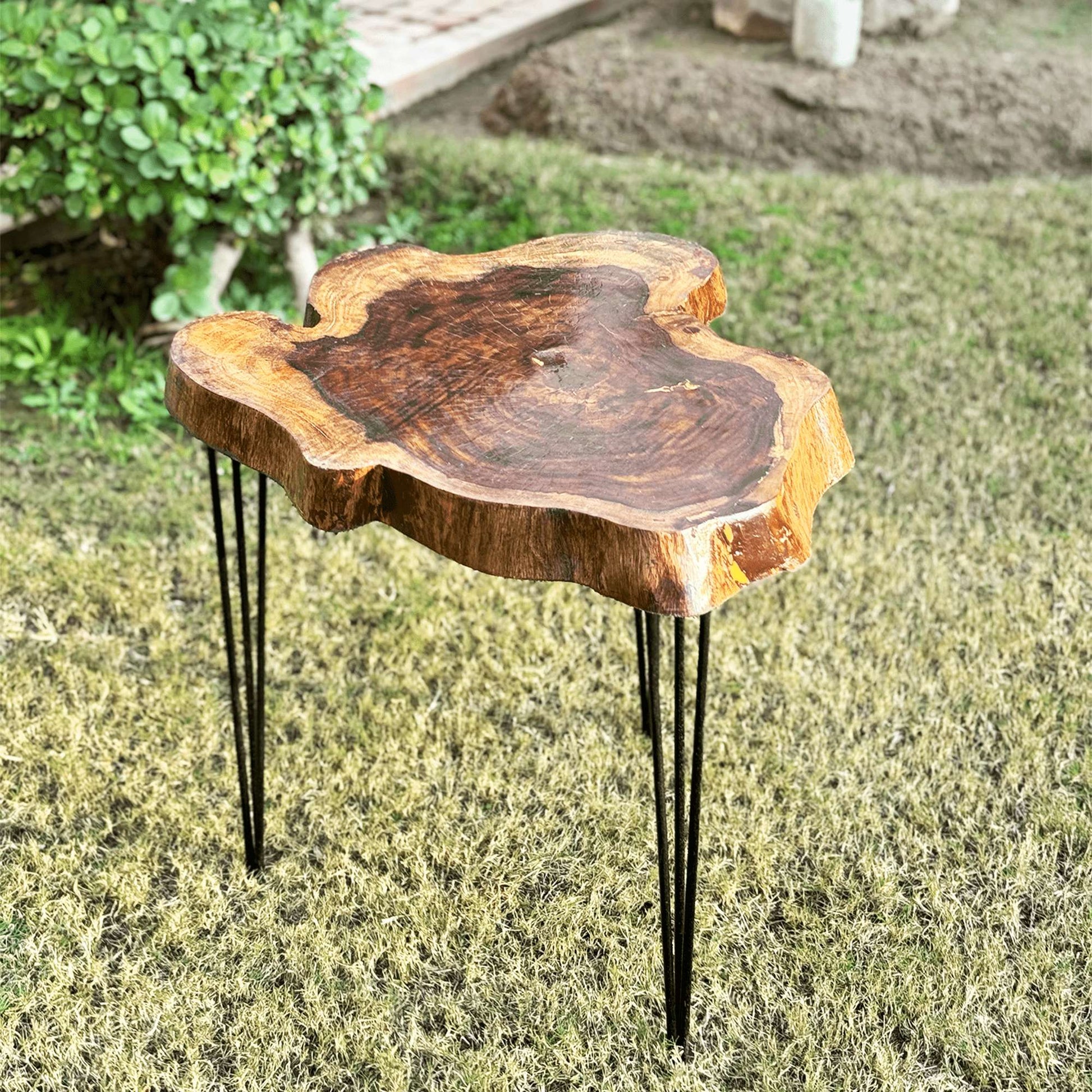 live edge wooden coffee table upfront